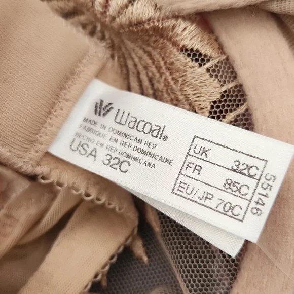 NWT Wacoal Bra Sheer Underwire Un-lined Neutral Tan Beige - Picture 7 of 8